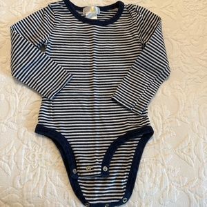 Bloomies Baby Navy and White Pima Long Sleeve